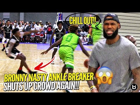 Lebron James Watches Bronny Jr. BREAK Defender's Ankles After Crowd Chants OVERRATED AGAIN!! background