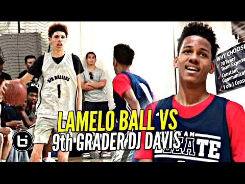 LaMelo Ball Gets Challenged by 9th Grader DJ Davis! Ankle Bully CEO vs Bucket Team CEO Mini Battle! background
