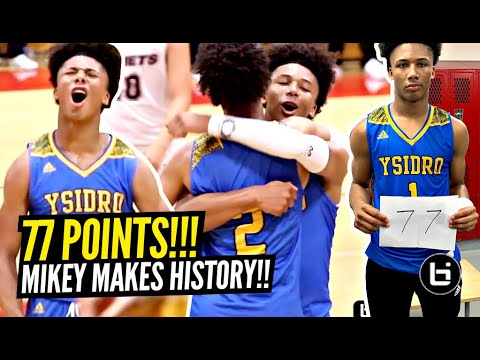 Mikey Williams Scores 77 POINTS!!! BREAKS CALIFORNIA RECORD & Makes HISTORY!! Youngest PLAYER EVER! background
