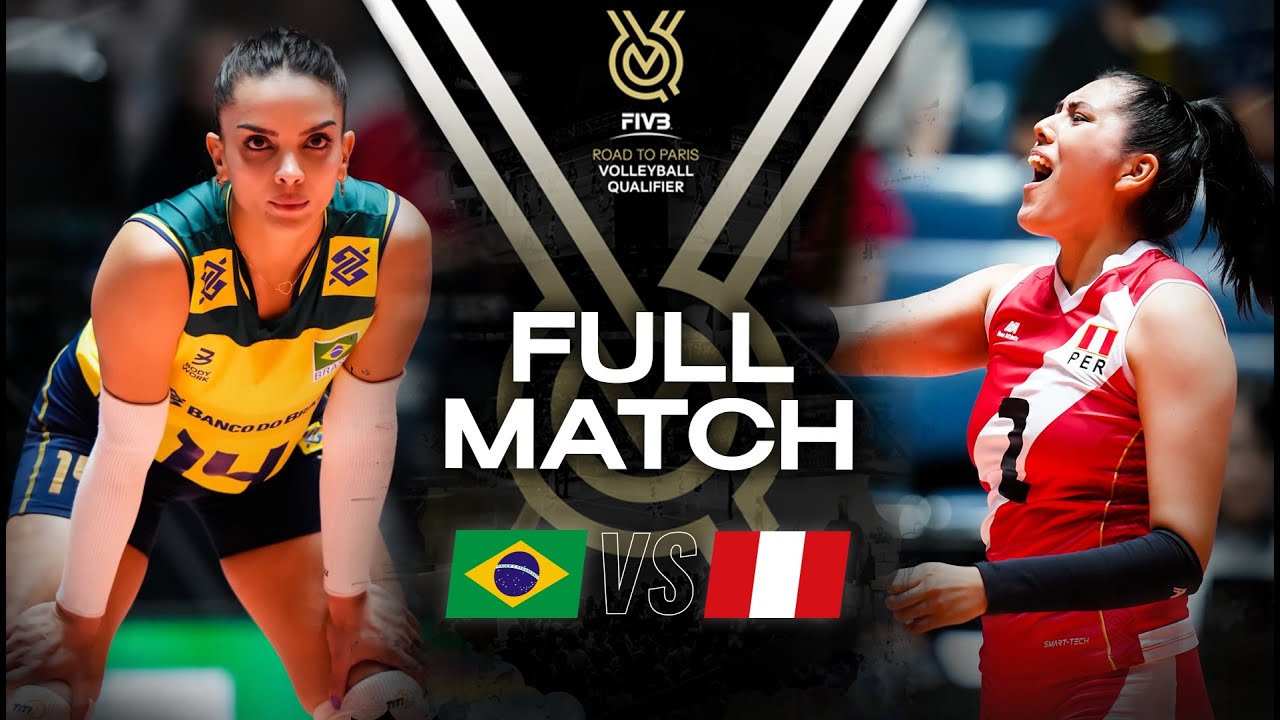 ๐ง๐ท BRA vs ๐ต๐ช PER - Paris 2024 Olympic Qualification Tournament | Full Match - Volleyball background