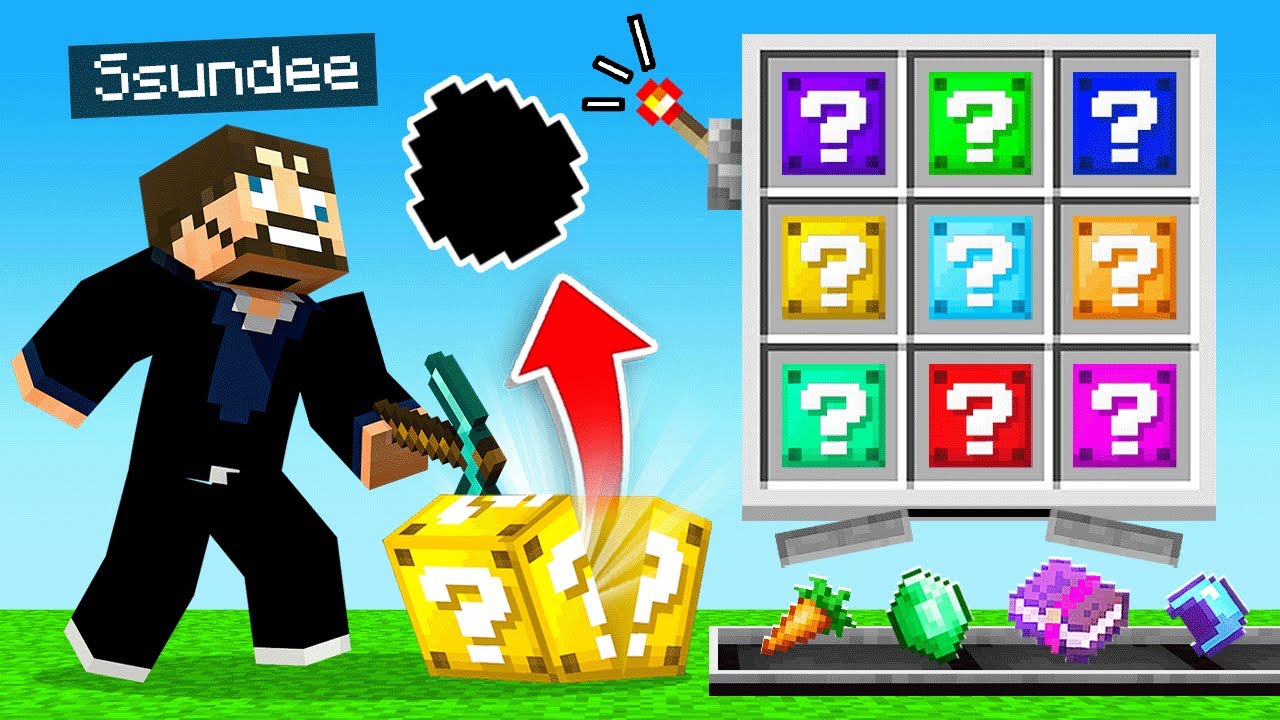 FINDING *LUCKY BLOCKS* For Our LOOT (Minecraft UHC) background