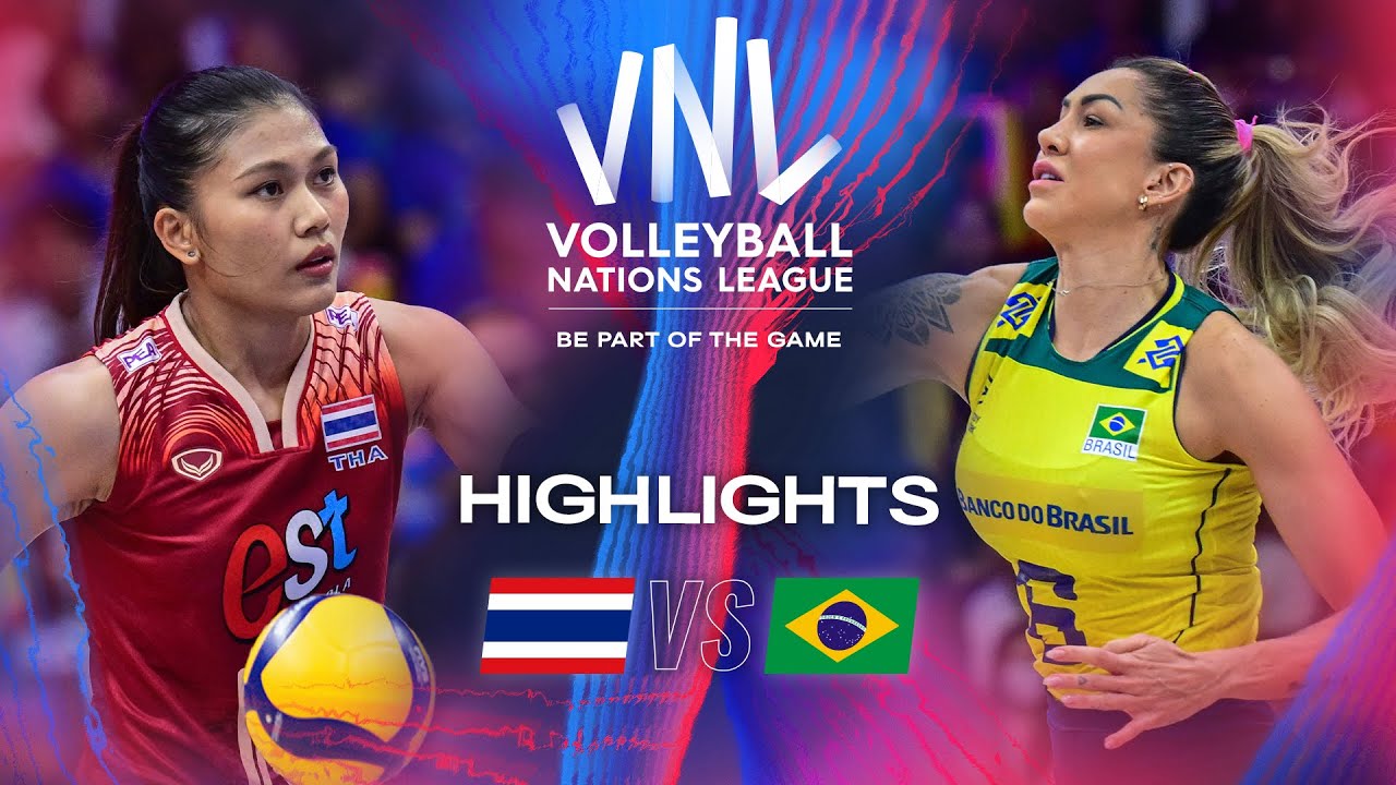 🇹🇭 THA vs. 🇧🇷 BRA - Quarter Finals | Highlights | Women's VNL 2024 background
