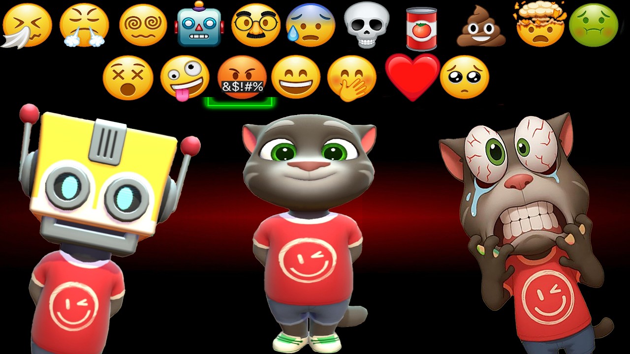 Talking tom cat 2025 version - EMOJI Smile background
