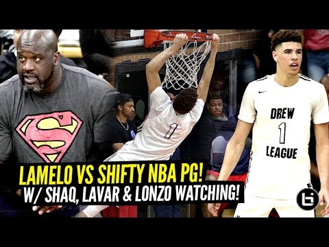 LaMelo Ball GOES AT SHIFTY Former NBA POINT GUARD at The Drew w/ Shaq & Lonzo Watching!!! background