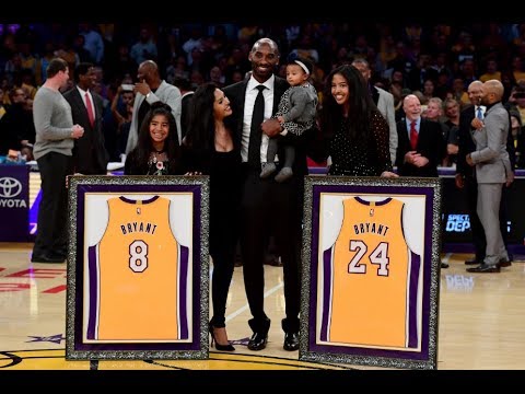 Kobe Bryant No.8 & No.24 Jersey Retirement In Los Angeles background
