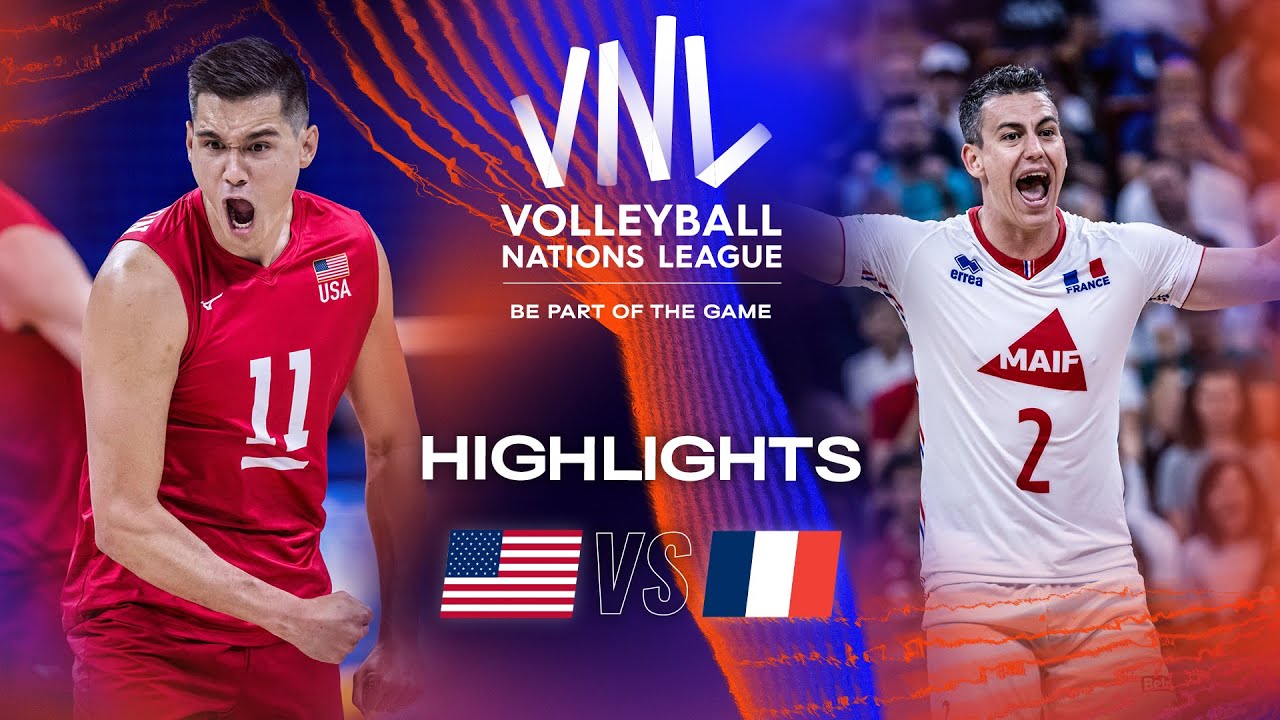 🇺🇸 USA vs. 🇫🇷 FRA - Highlights Quarter Finals | Men's VNL 2023 background