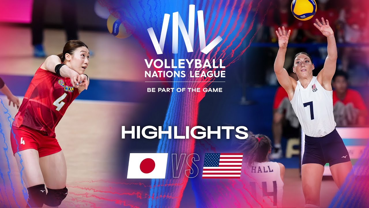 π―π΅ JPN vs. πΊπΈ USA - Highlights | Week 3 | Women's VNL 2024 background