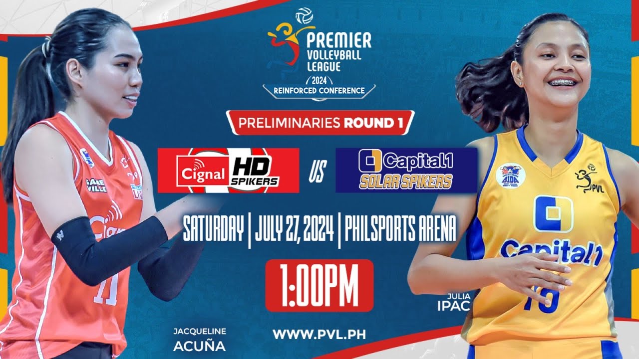 CIGNAL vs. CAPITAL1 - Full Match | Preliminaries | 2024 PVL Reinforced Conference background