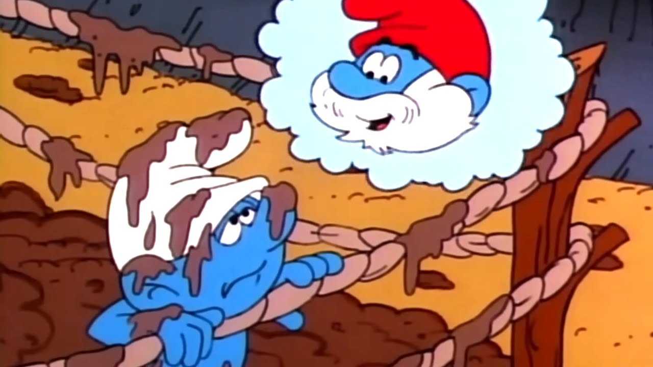Clumsy must wrestle to save the village! • The Smurfs: Mud-Wrestling Smurfs background