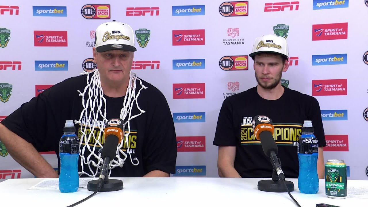Scott Roth and Clint Steindl press conference vs Melbourne - Championship Series, Game 5 background