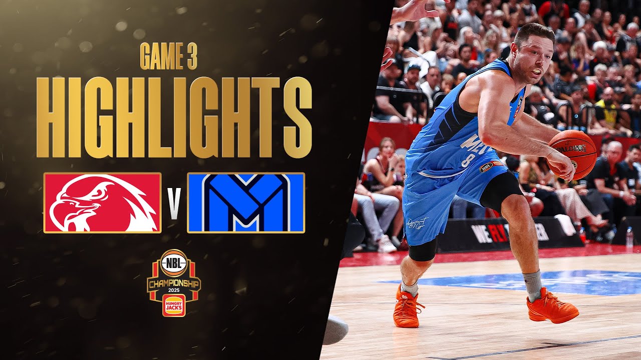 Illawarra Hawks vs. Melbourne United - Game Highlights - Championship Game 3, NBL25 background