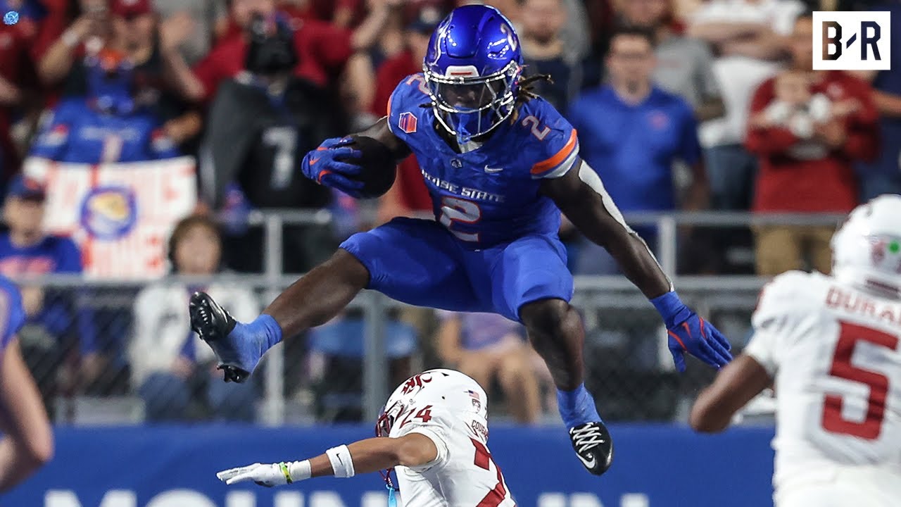 Boise State RB Ashton Jeanty Goes Off for 259 Yards, 4 TD vs. Washington State background