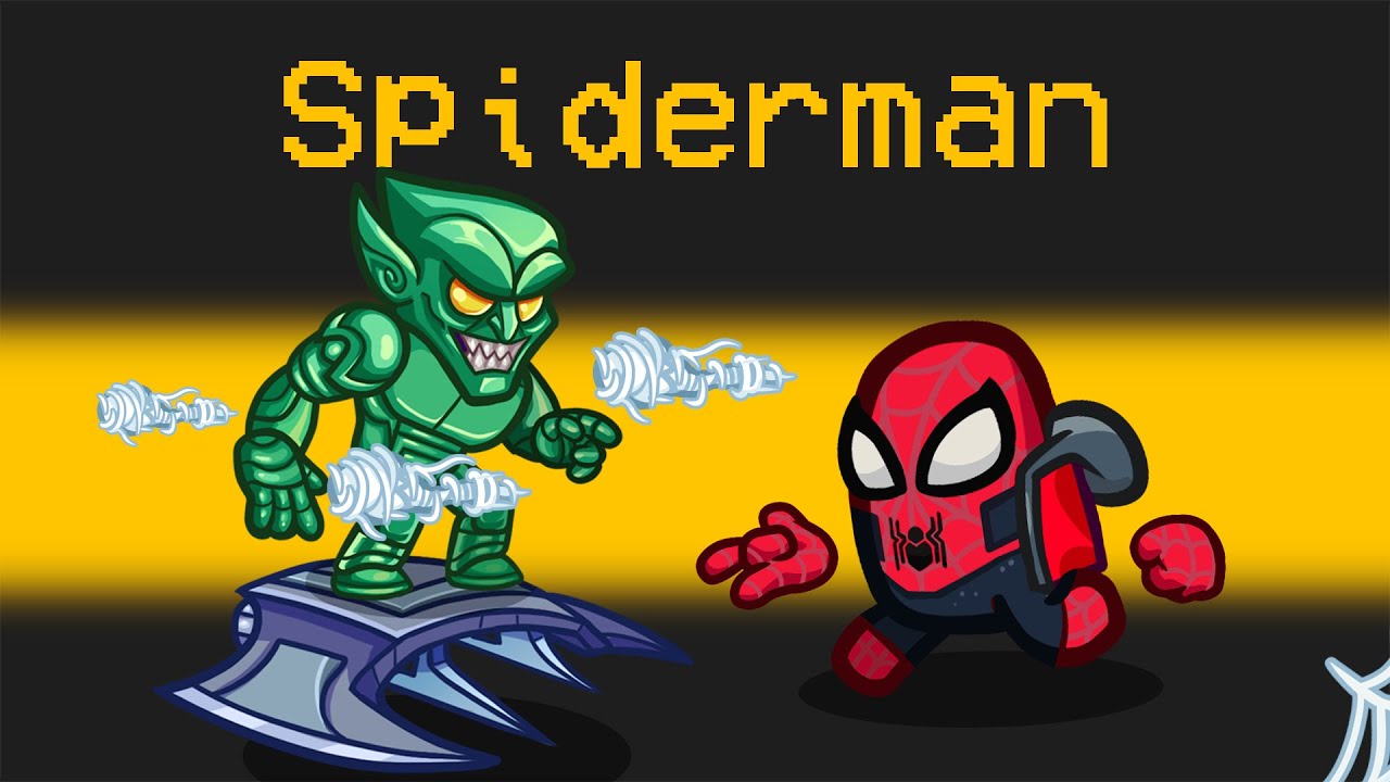 Spider-Man Mod in Among Us background