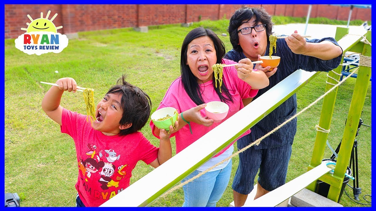 DIY Japanese Bamboo Noodle Slide Family Fun Activities!!! backdrop