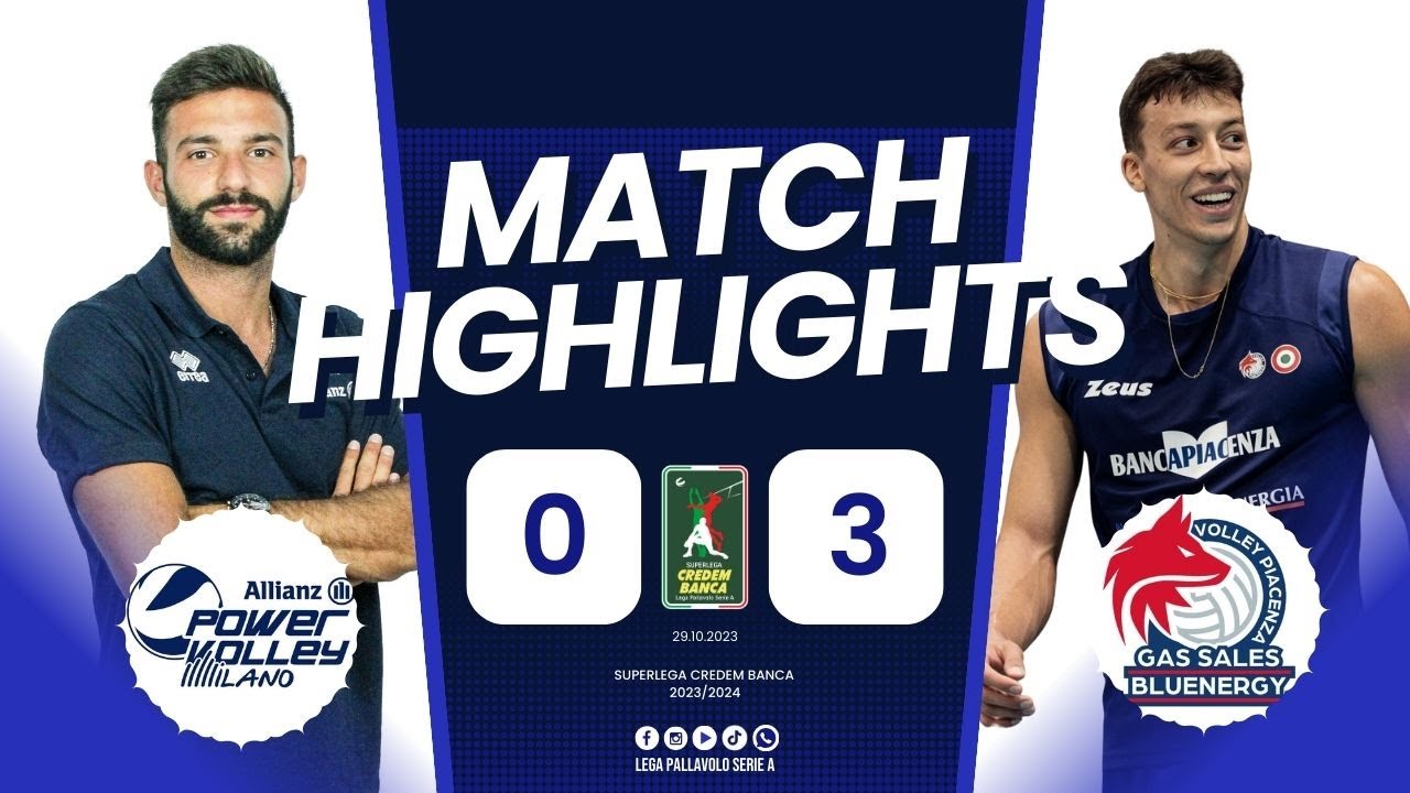 Allianz Milano vs. Gas Sales Bluenergy Piacenza - VBW - SuperLega - Match Highlights backdrop