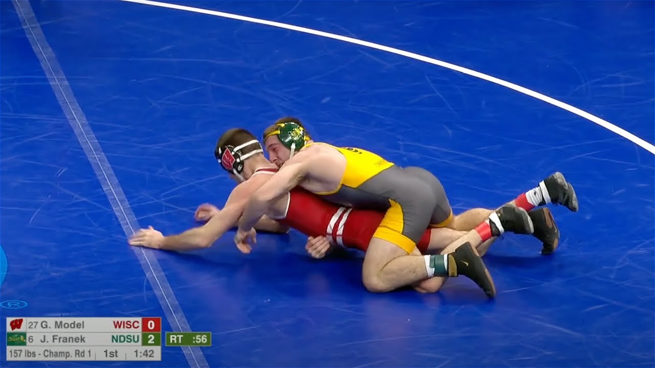157lbs Jared Franek (North Dakota State) maj dec Garrett Model (Wisconsin)