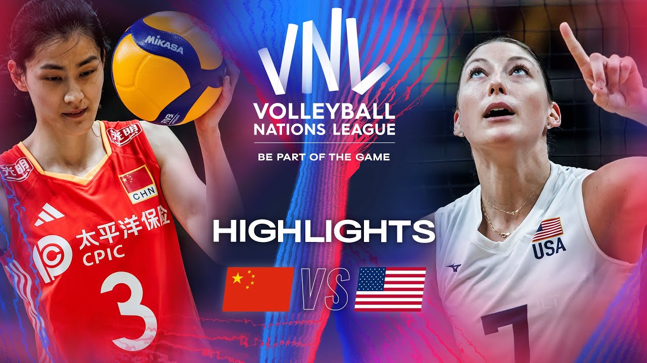 🇨🇳 CHN vs. 🇺🇸 USA - Highlights | Week 1 | Women's VNL 2024 background