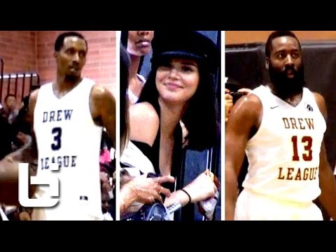 James Harden & Brandon Jennings Show OUT In-front of Kendall Jenner at Drew League!! background