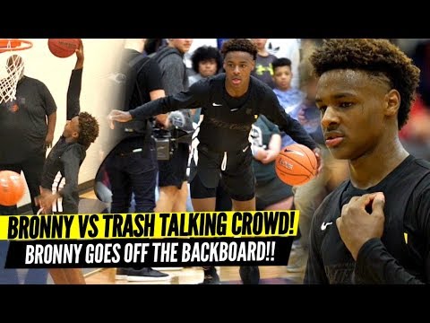 Bronny James QUIETS Trash Talking Crowd & Overrated Chants!! Goes OFF THE BACKBOARD!? background