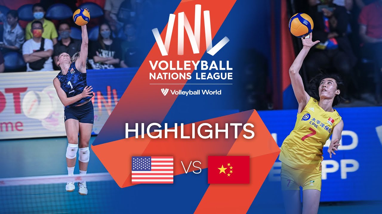 🇺🇸 USA vs. 🇨🇳 CHN - Highlights Week 2 | Women's VNL 2022 background