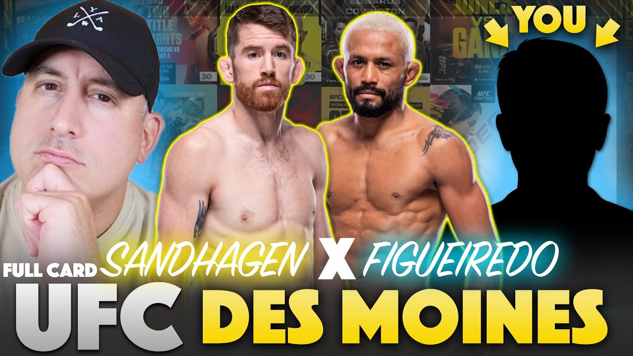 UFC Des Moines: Sandhagen vs. Figueiredo FULL CARD Predictions, Bets and DraftKings background
