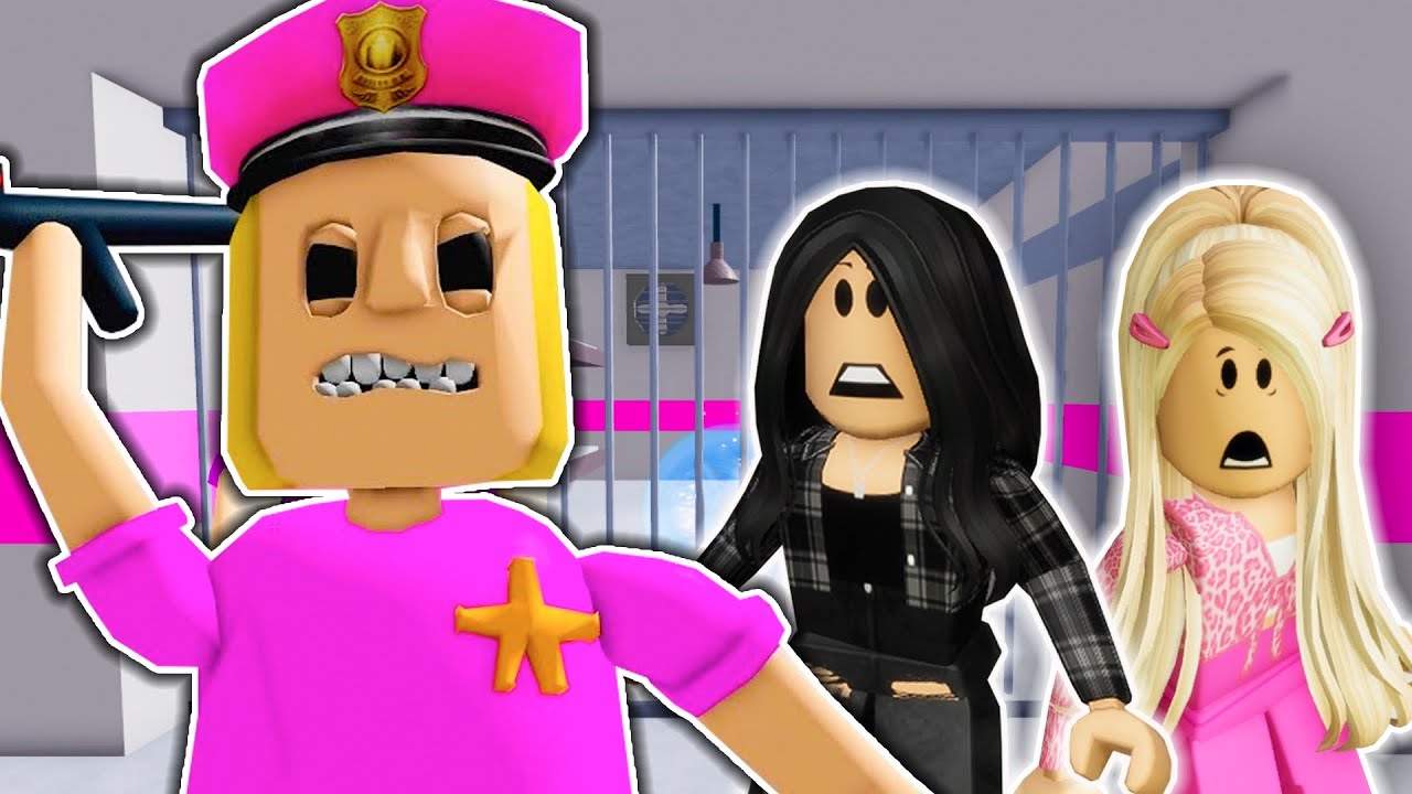 CAN WE ESCAPE POLICE GIRL PRISON RUN IN ROBLOX! background