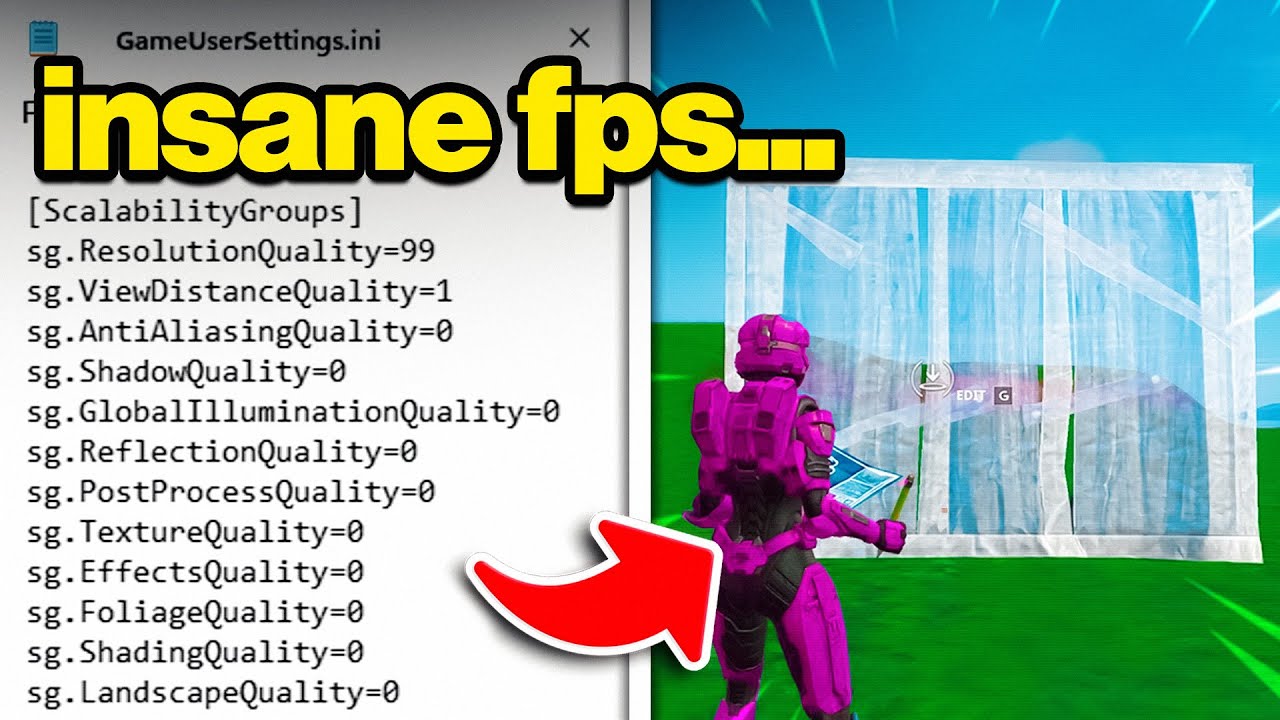 BEST Fortnite Performance Game User Settings Config (FPS BOOST & NO DELAY) background