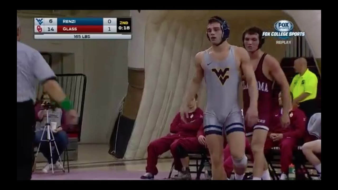 2015 WVU VS OKLAHOMA 165lbs: Ross Renzi (WVU) vs Clark Glass (OU) background