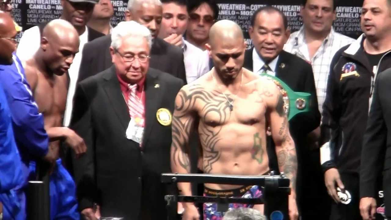 Mayweather vs Cotto Weigh-in Gets Heated!
