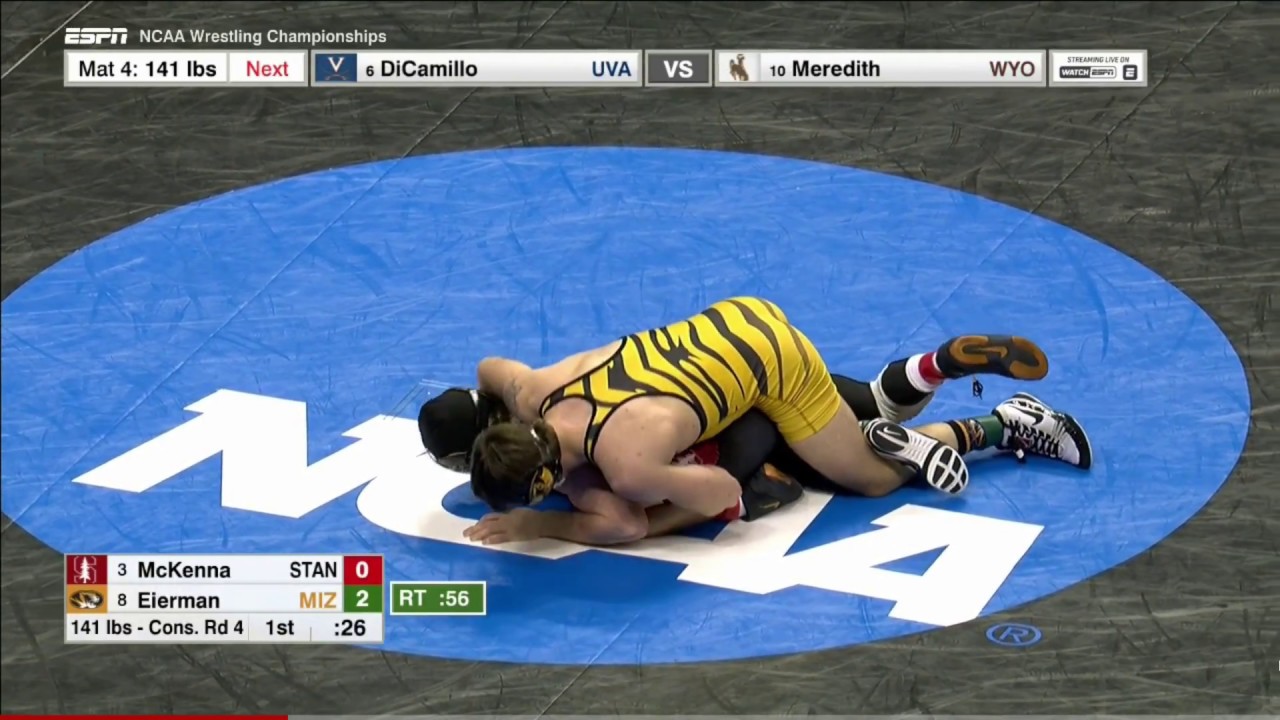 2017 NCAA Wrestling 141lbs: Jaydin Eierman (Missouri) vs Joey McKenna (Stanford)