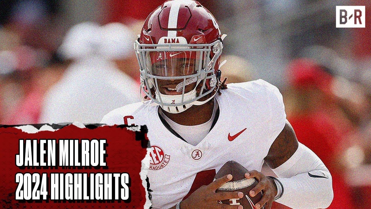 Faster QB Than Lamar Jackson? | Jalen Milroe 2024 Alabama Highlights background