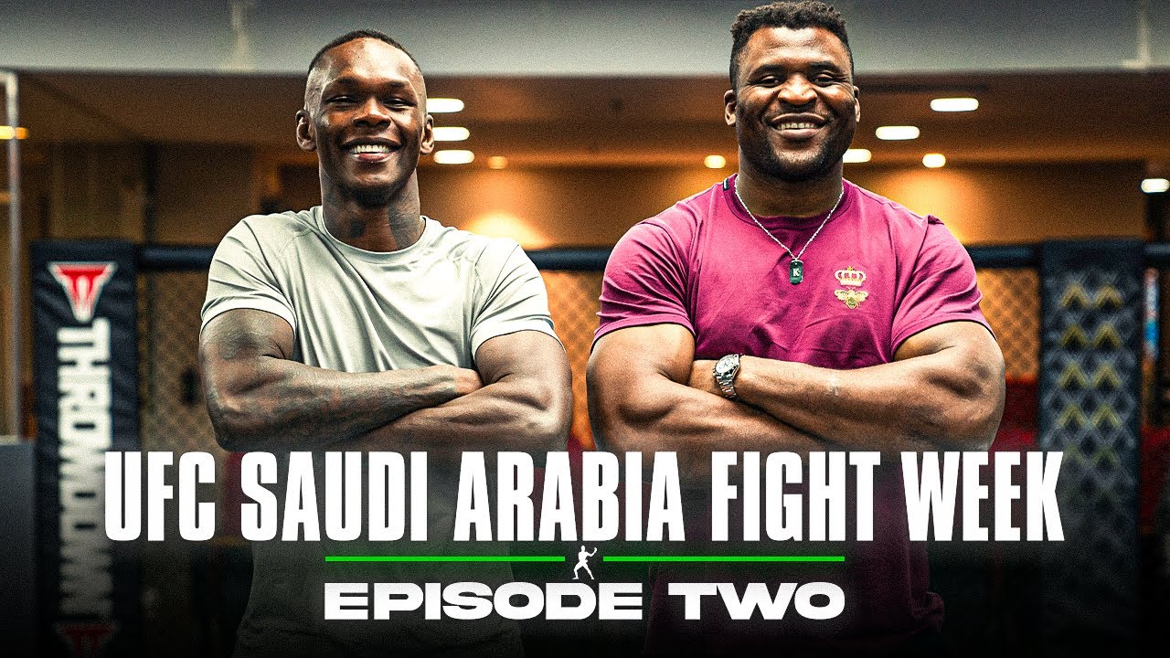 Francis Ngannou Shows Up To Support Israel Adesanya During Fight Week | UFC Saudi Arabia background