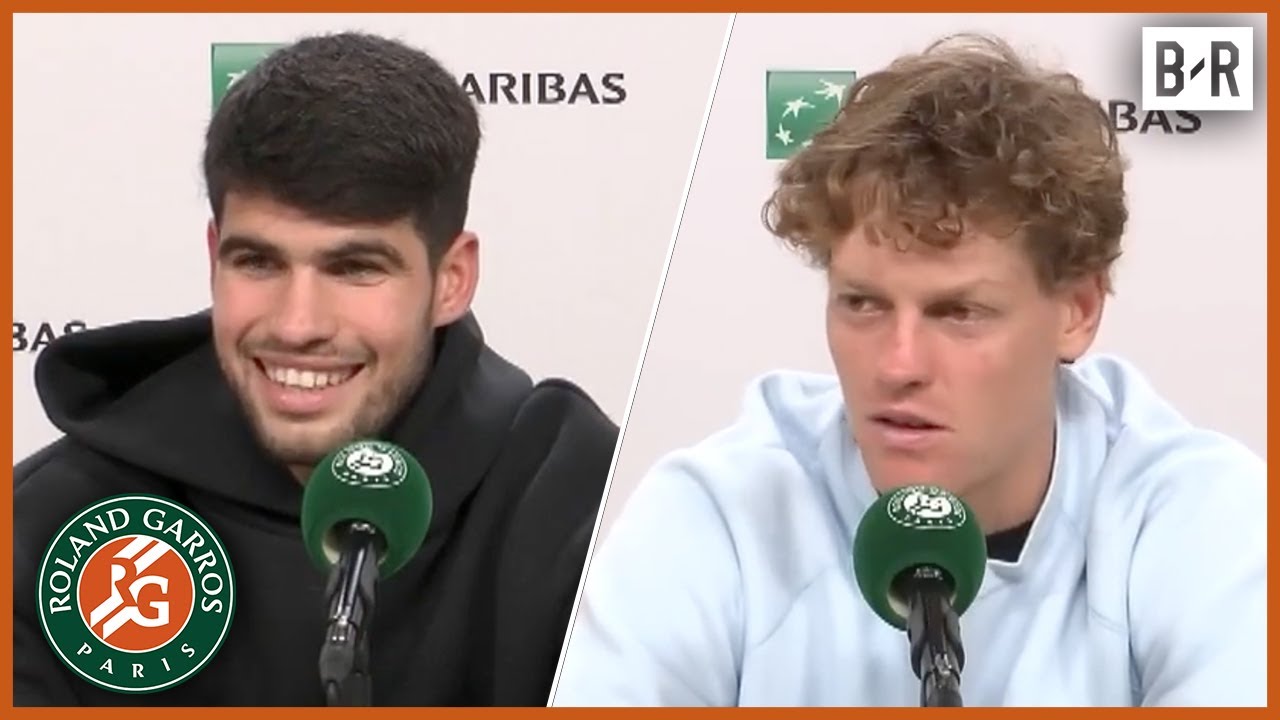 Carlos Alcaraz & Jannik Sinner Post-Match Press Conference | 2025 Roland-Garros background