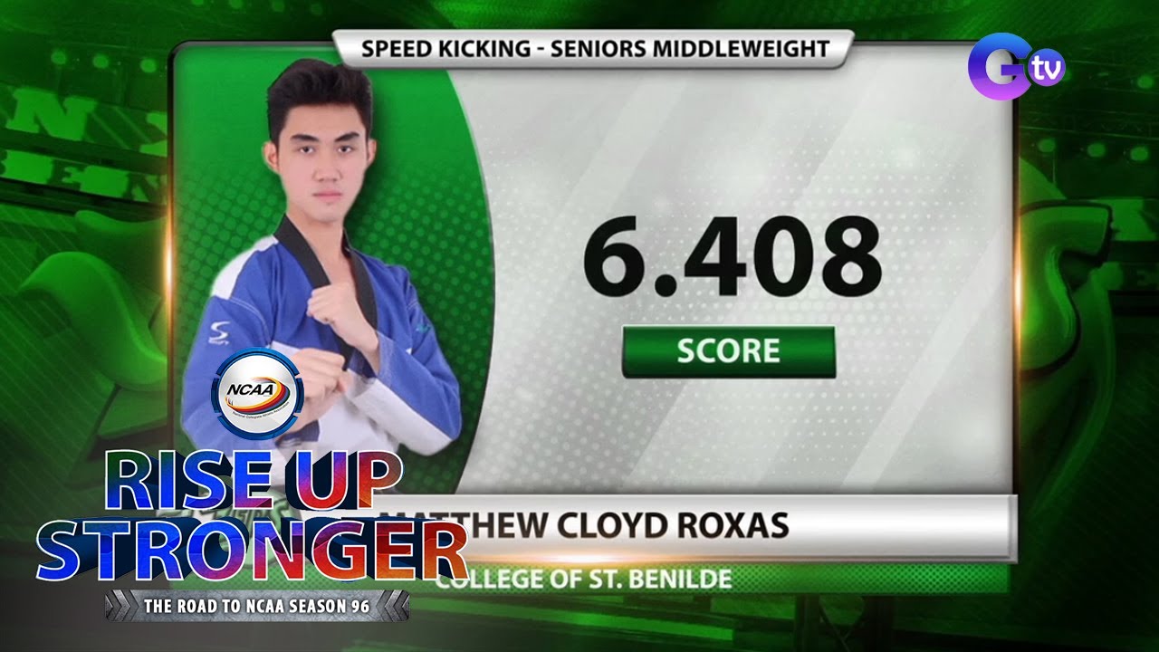 NCAA Season 96 speed kicking competition: Senior men's middleweight division | Rise Up Stronger background