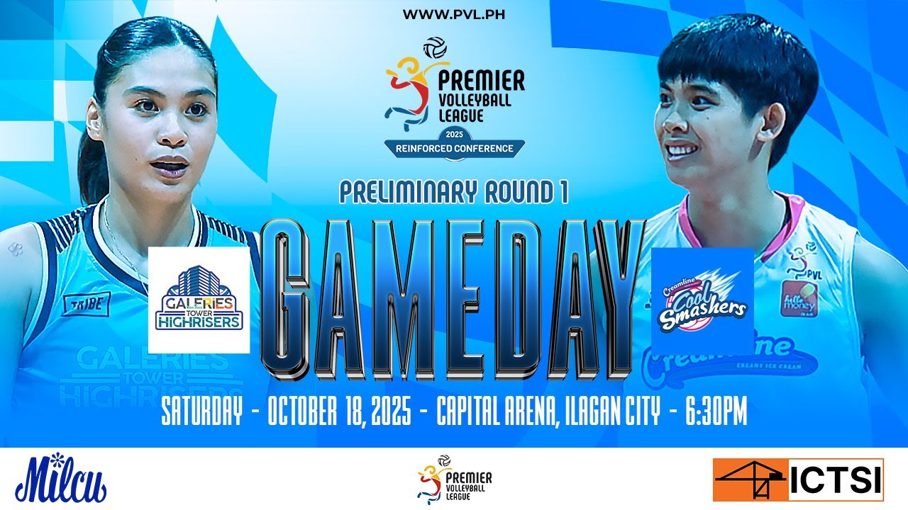 GALERIES TOWER vs. CREAMLINE - Full Match | Preliminaries | 2025 PVL Reinforced Conference background