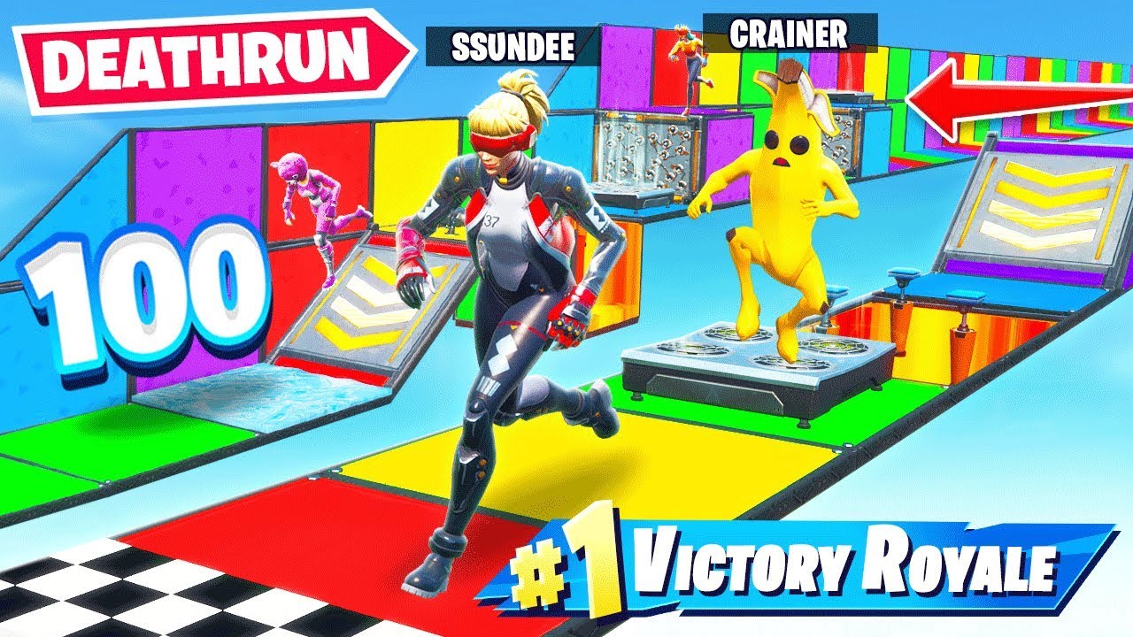 *100 LEVEL* SSUNDEE DEATH RUN! *NEW* MAP in Fortnite! backdrop