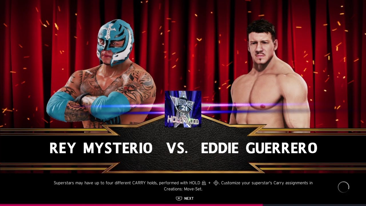 Rey Mysterio vs Eddie Guerrero WrestleMania 21. WWE 2K20 backdrop