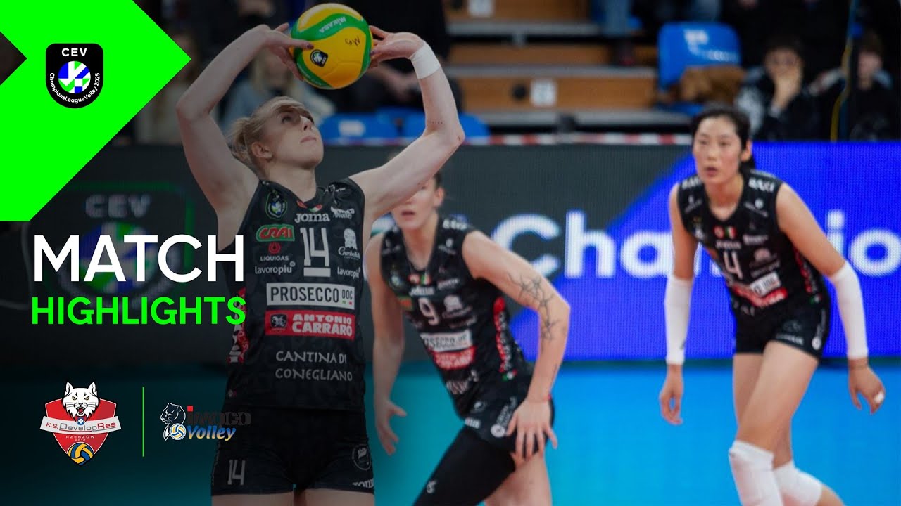 Highlights | Developres RZESZรW vs. A. Carraro Imoco CONEGLIANO | CEV Champions League Volley 2025 background