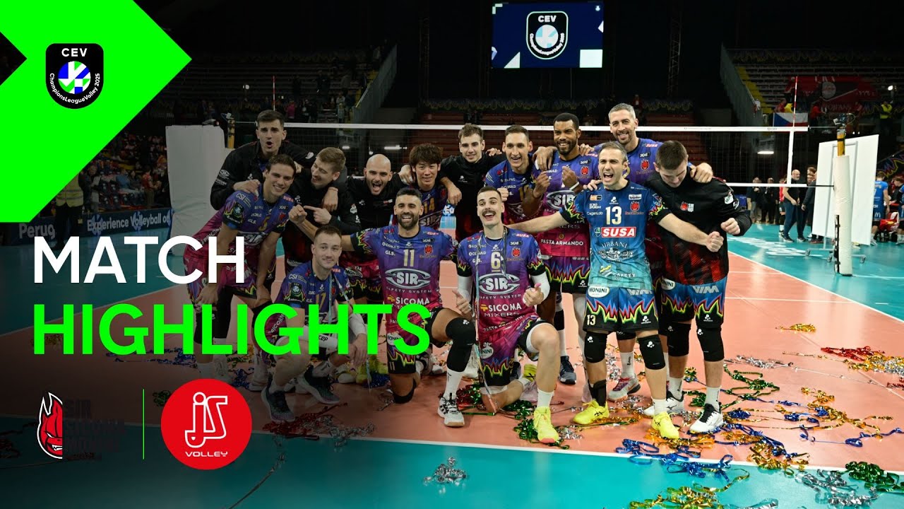 Highlights | Sir Sicoma Monini PERUGIA vs. Jihostroj ČESKÉ BUDĚJOVICE | CEV CL Volley 2025 background