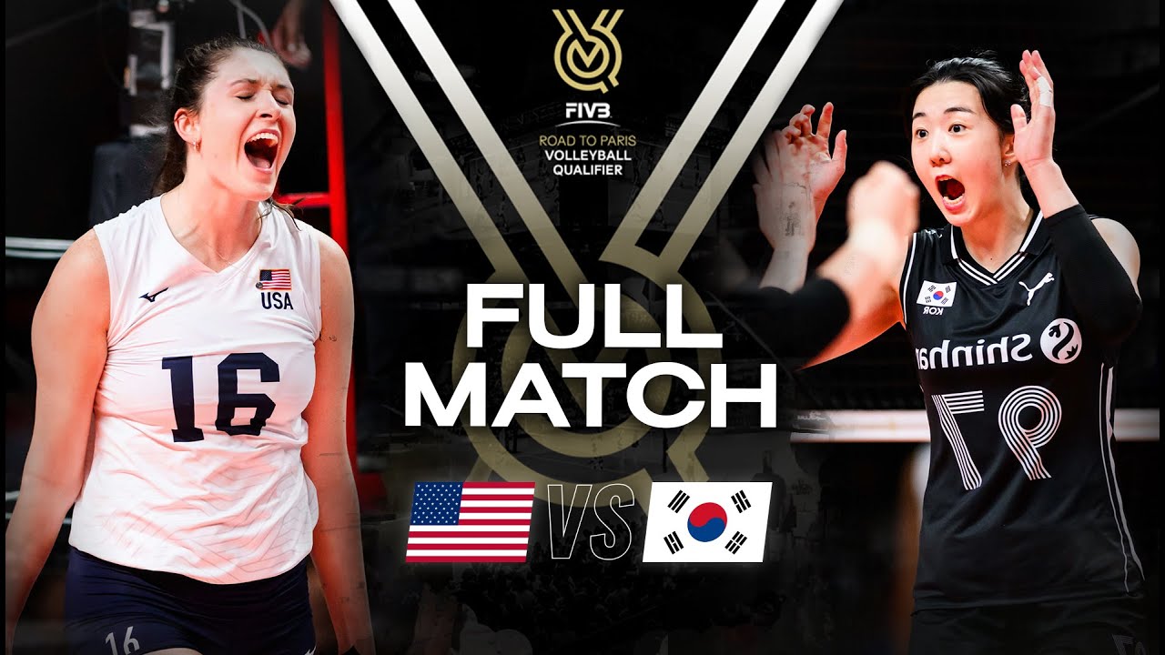 ๐บ๐ธ USA vs ๐ฐ๐ท KOR - Paris 2024 Olympic Qualification Tournament | Full Match - Volleyball background