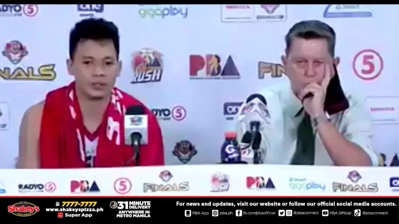 #PBAFinals GOVS CUP Post Game Interview- April 13 - Ginebra takes G4, beats Meralco, 95-84. background