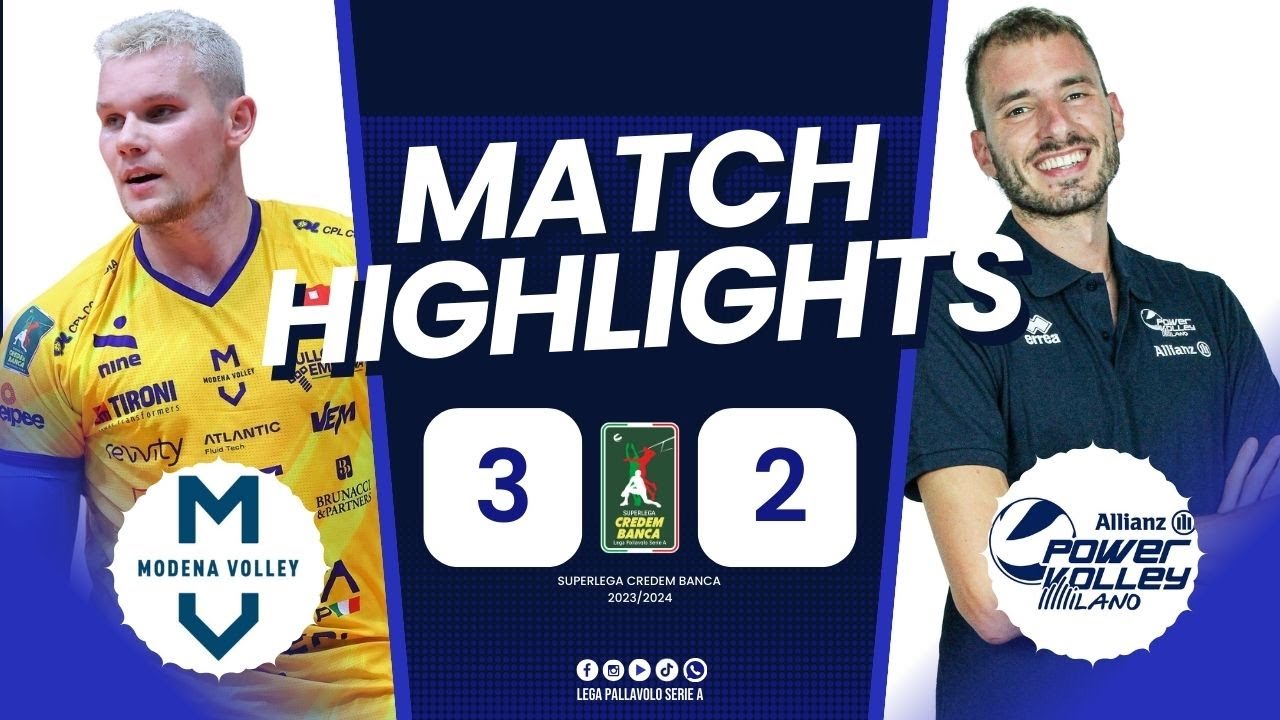 Valsa Group Modena vs. Allianz Milano - VBW - SuperLega - Match Highlights background