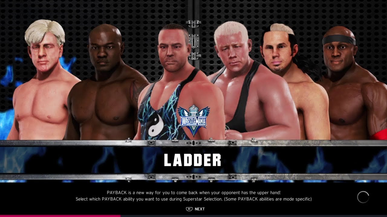 MITB RVD, Flair, Lashley, Finley, Shelton, Hardy. WrestleMania 22. WWE 2K20 background