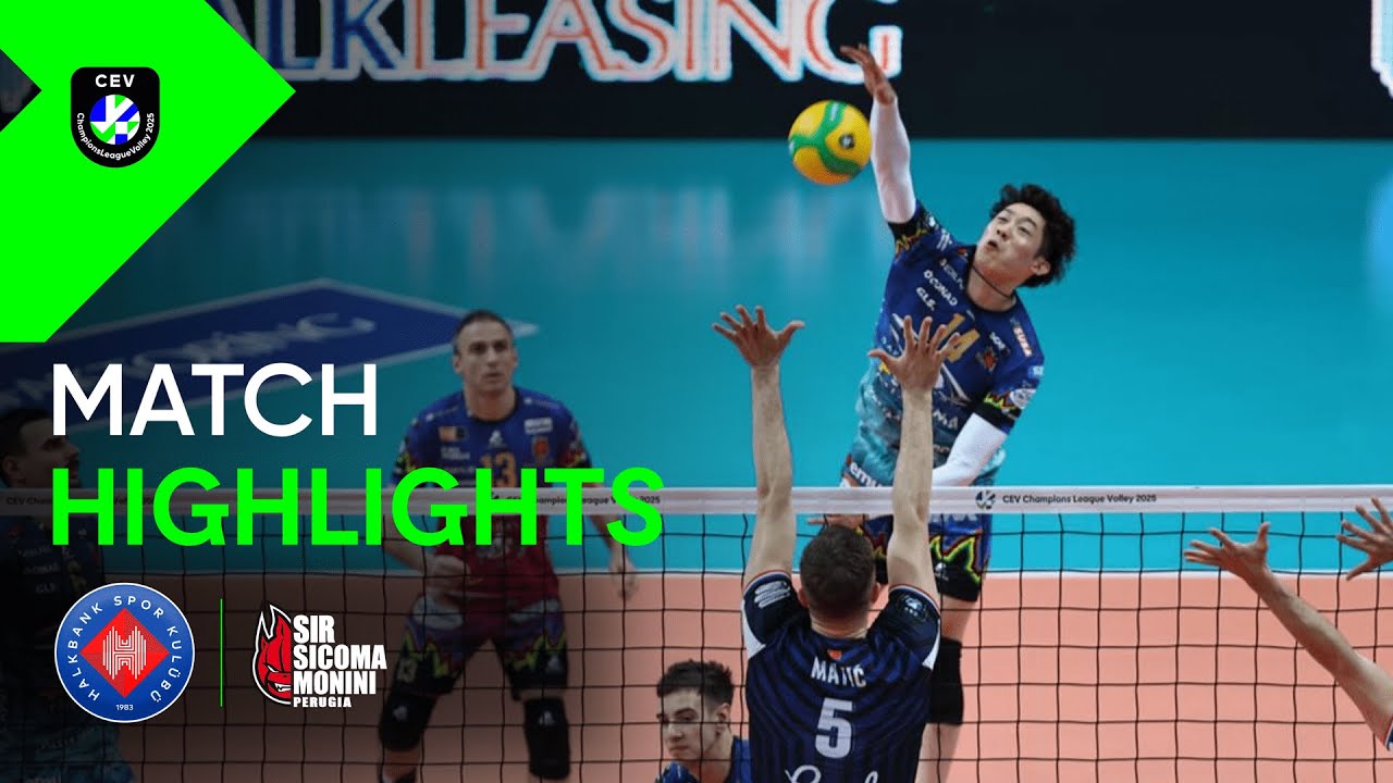 Highlights | Halkbank ANKARA vs. Sir Sicoma Monini PERUGIA | CEV Champions League Volley 2025 background