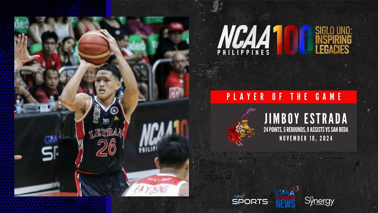 Player of the Game - Jimboy Estrada vs San Beda | NCAA Season 100 background