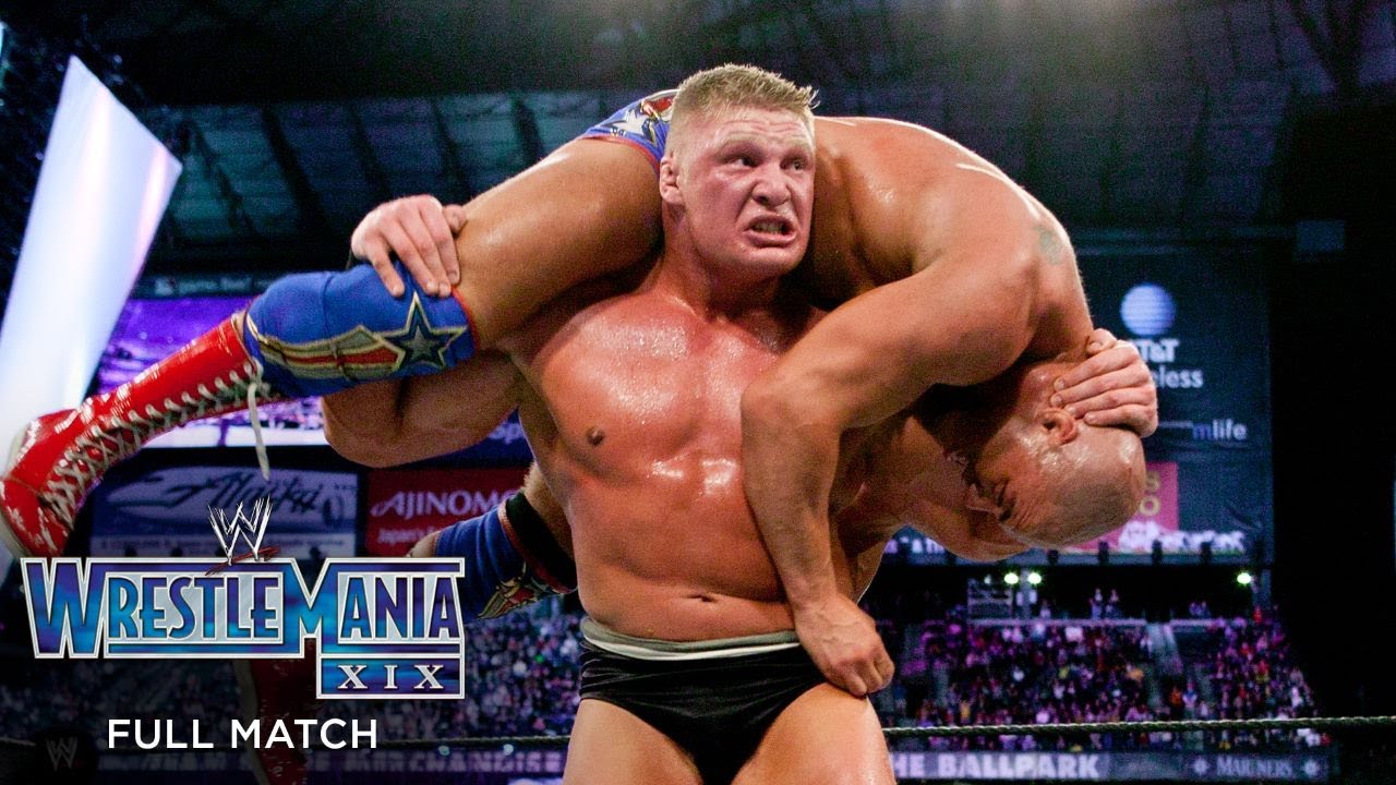 FULL MATCH - Kurt Angle vs. Brock Lesnar – WWE Title Match: WrestleMania XIX backdrop