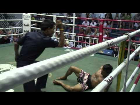 Moon Ok Bae (Sinbi Muay Thai) wins Via Round 2 Leg Kick TKO backdrop