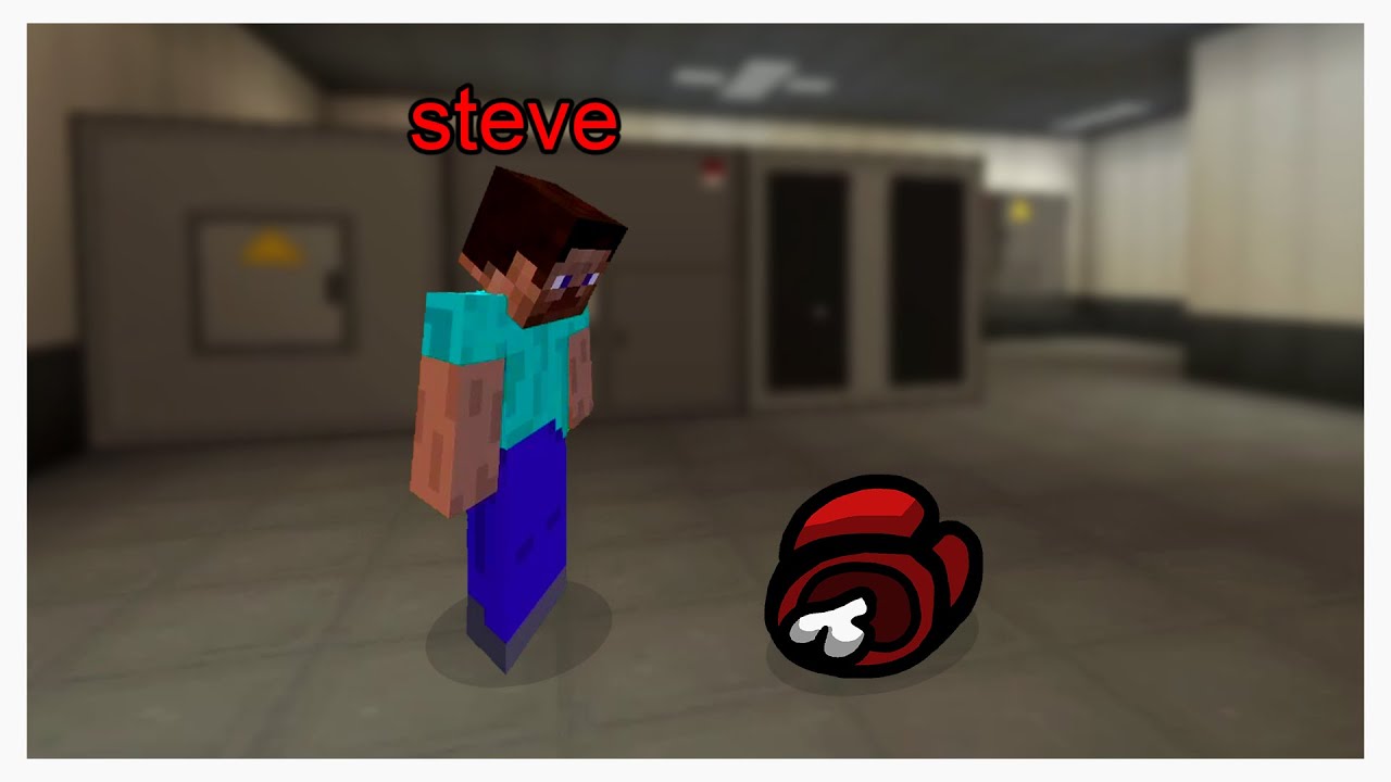 Among Us but it's in a universe made of blocks background
