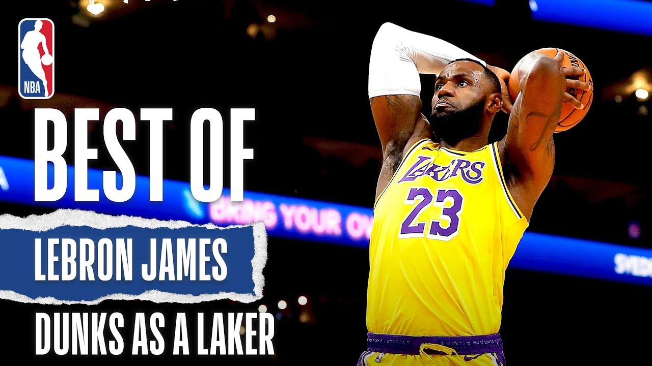 LeBron's BEST Dunks Since Joining The Lake Show! background
