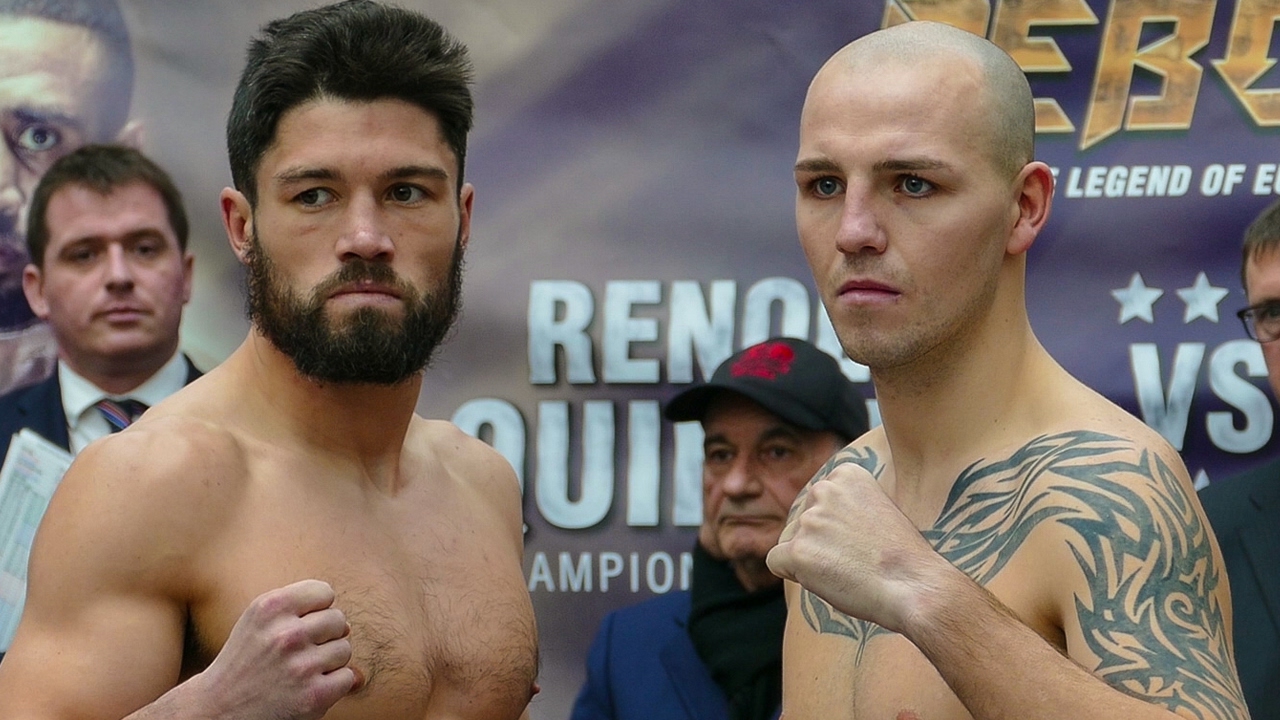 Adam Etches v John Ryder Face Off & Weigh in | Eubank Jr v Quinlan Undercard background